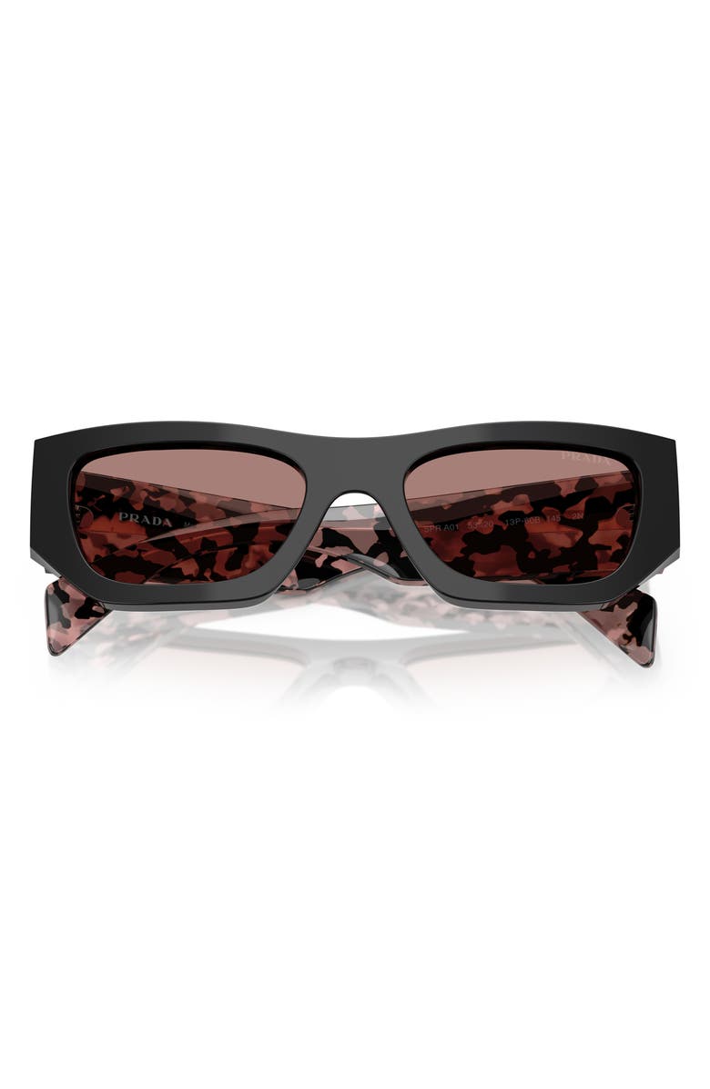 Prada 53mm Pillow Sunglasses, Alternate, color, Black Brown
