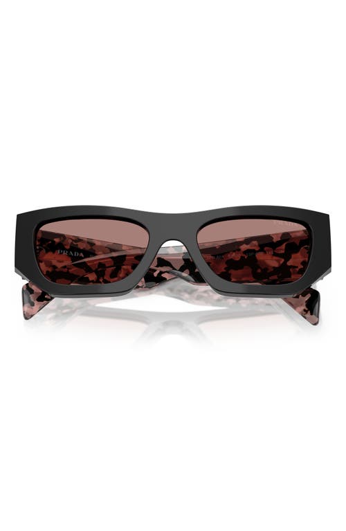 Prada 53mm Pillow Sunglasses In Black Brown