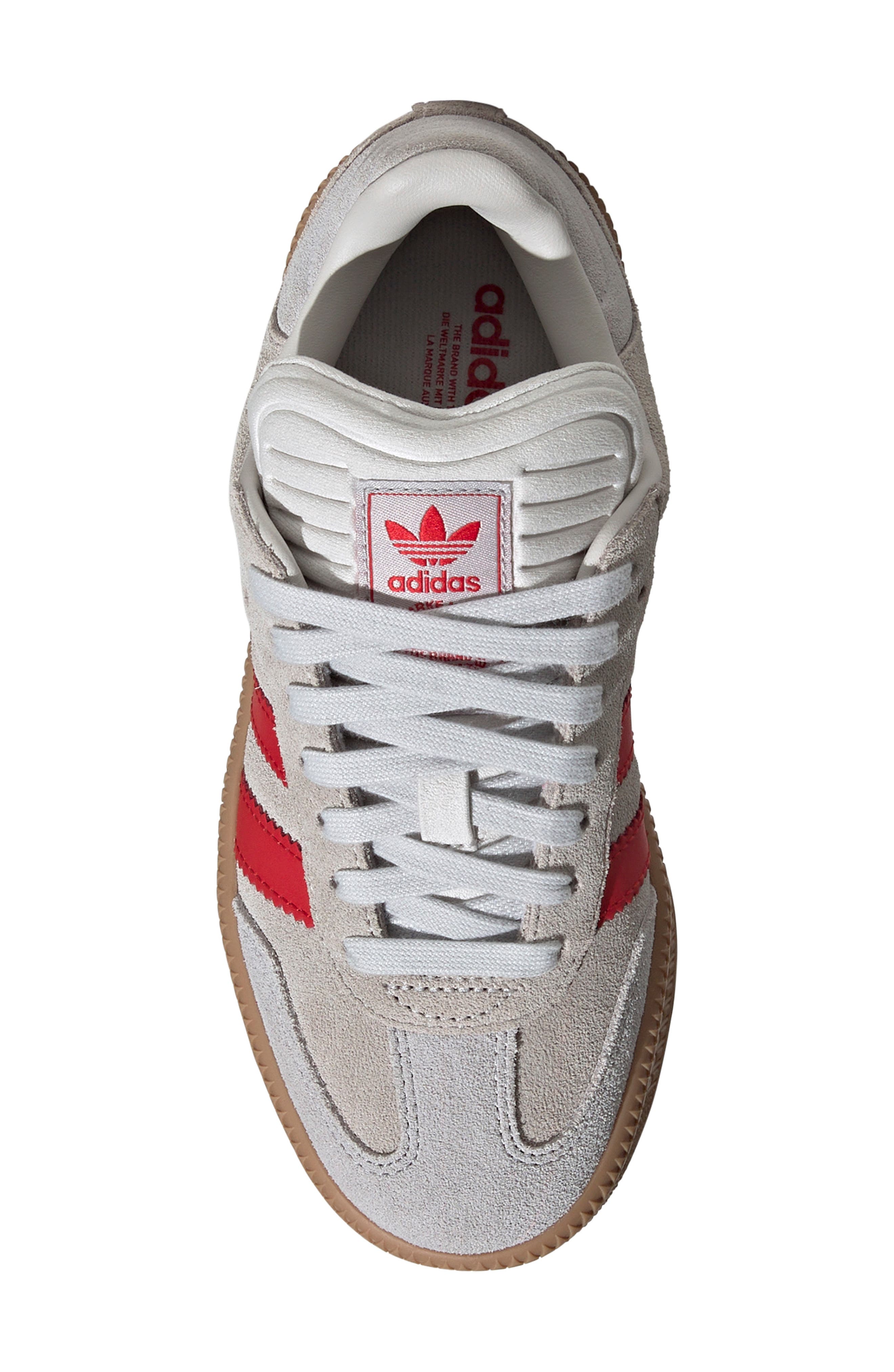 adidas Kids
 Samba XLG Sneaker, Alternate, color, Grey/ Better Scarlet/ Gum