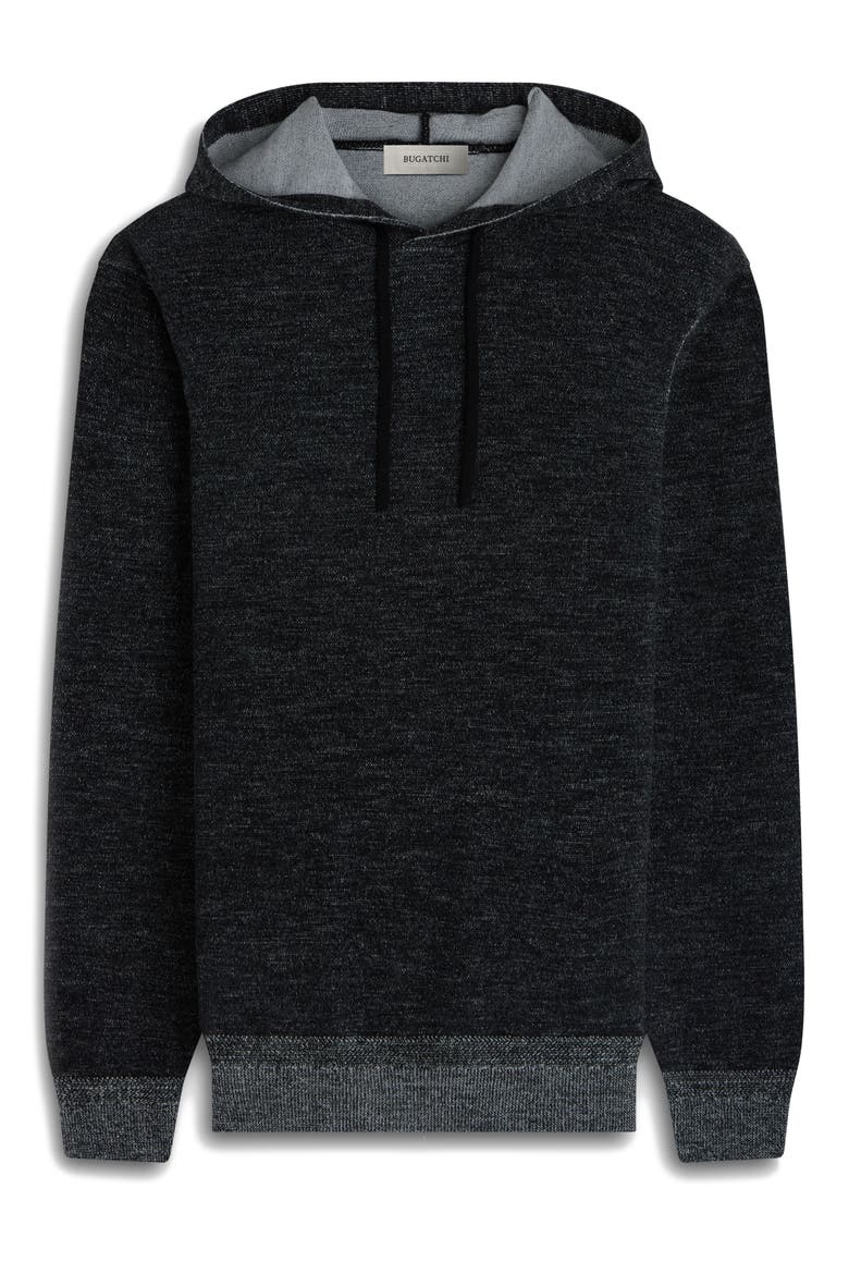 Merino Wool Hoodie Sweater, Alternate, color, BLACK