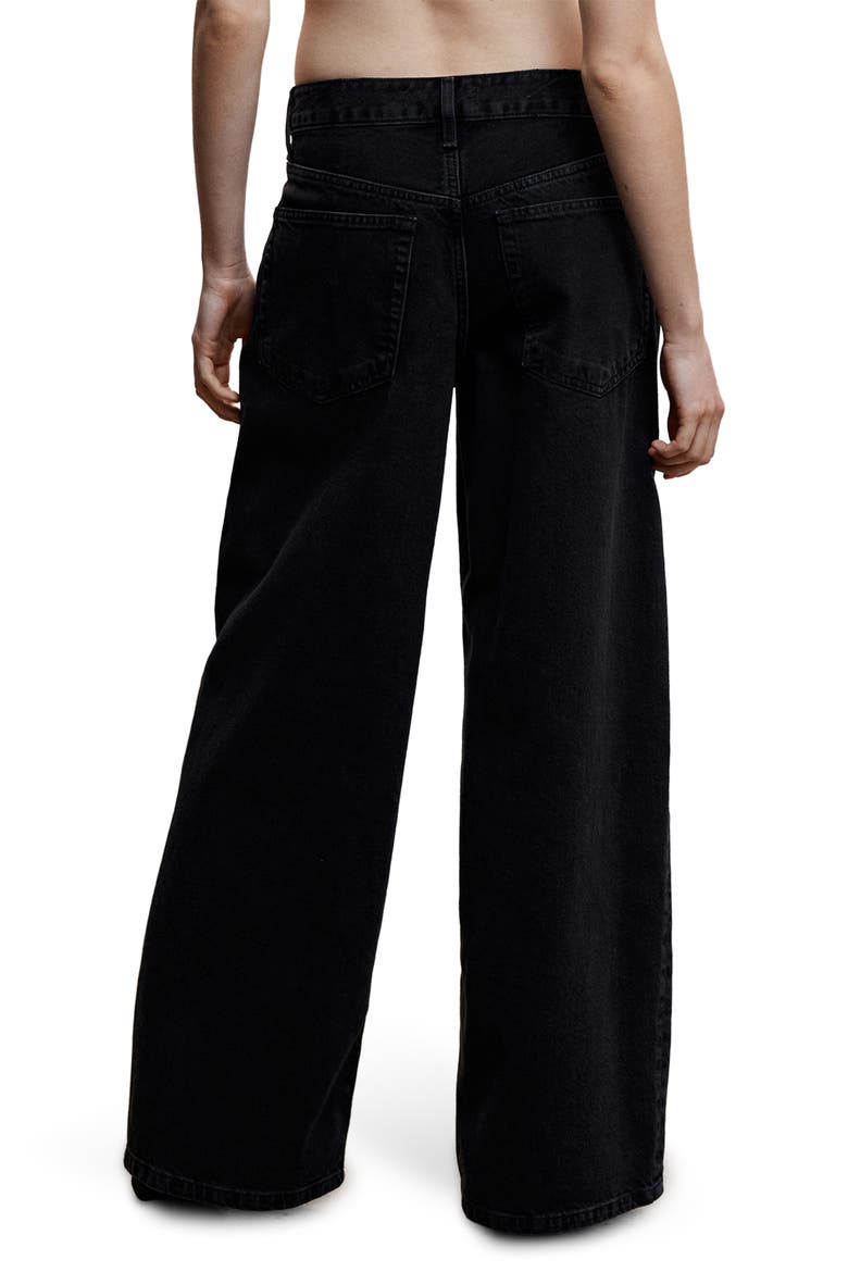Low Rise Super Wide Leg Jeans, Alternate, color, BLACK DENIM