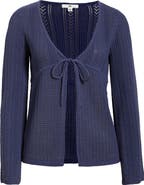 BP. Openstitch Tie Front Cardigan
