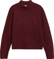 Open Edit Boxy Mock Neck Sweater