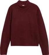 Open Edit Boxy Mock Neck Sweater