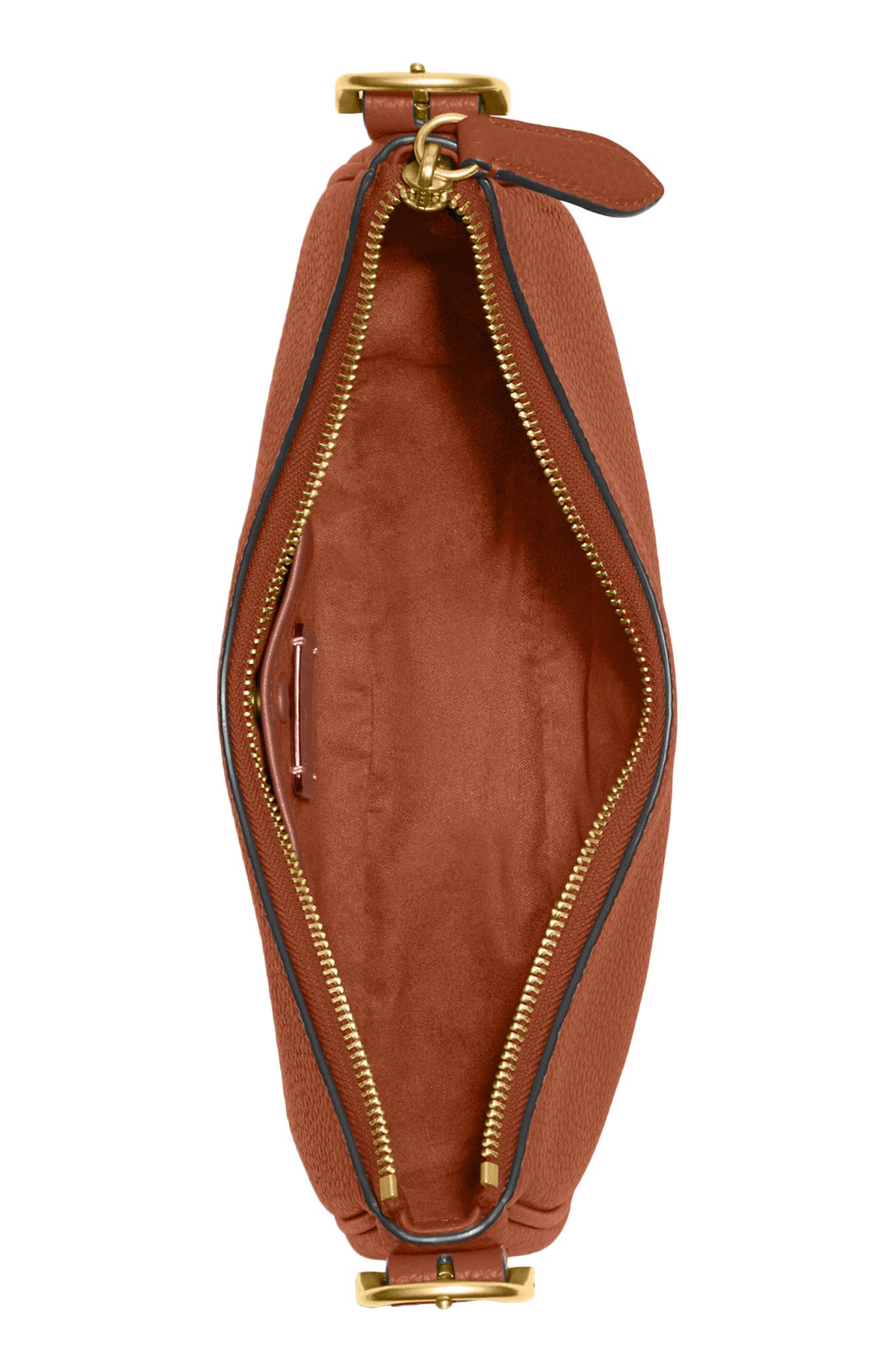 Luna Soft Pebble Leather Shoulder Bag, Alternate, color, B4/ BURNISHED AMBER