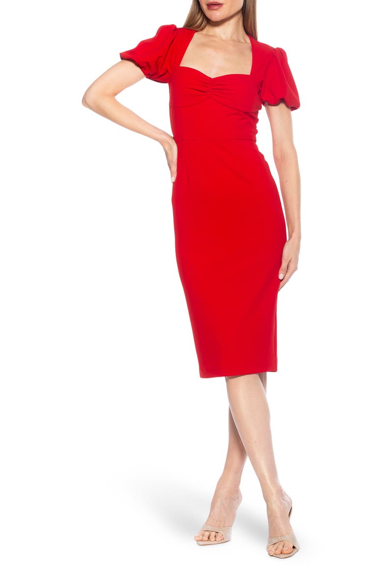 Micaela Sweetheart Neck Sheath Dress, Main, color, RED