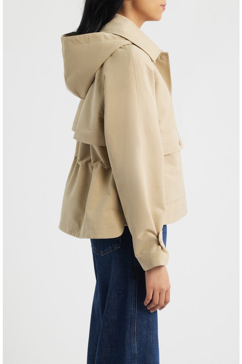 Short Hooded Raincoat, Alternate, color, KHAKI
