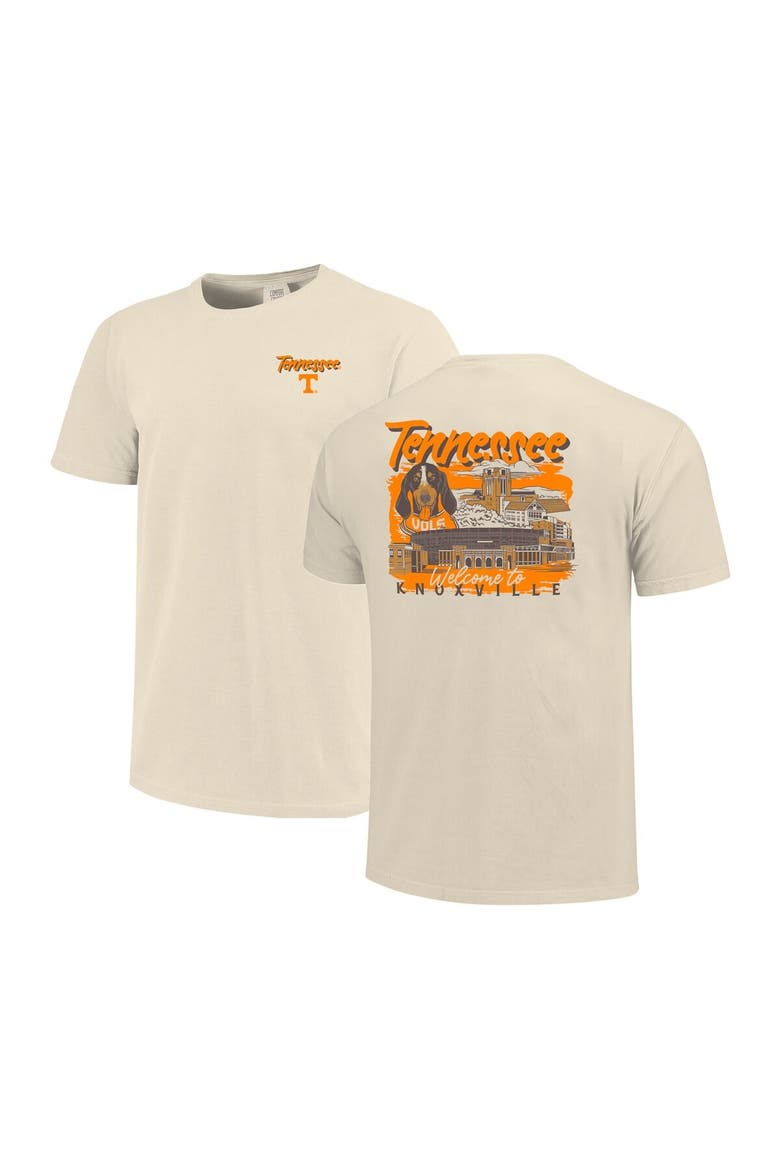 Men's Image One  Natural Tennessee Volunteers Comfort Colors Hand-Drawn Campus Stack T-Shirt, Main, color, Natural