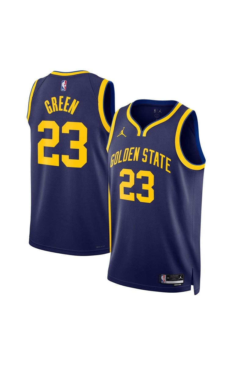 Jordan Brand Unisex Jordan Brand Draymond Green Navy Golden State Warriors Swingman Jersey - Statement Edition, Main, color,