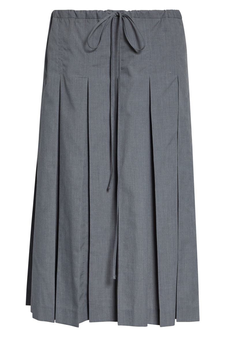 Drawstring Pleated Skirt, Alternate, color, GREY