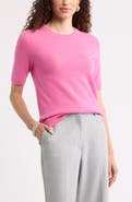 Nordstrom Cashmere Short Sleeve Crewneck Sweater