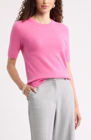 Nordstrom Cashmere Short Sleeve Crewneck Sweater