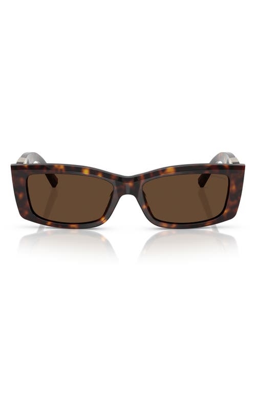 Tiffany & Co . 54mm Rectangular Sunglasses In Brown