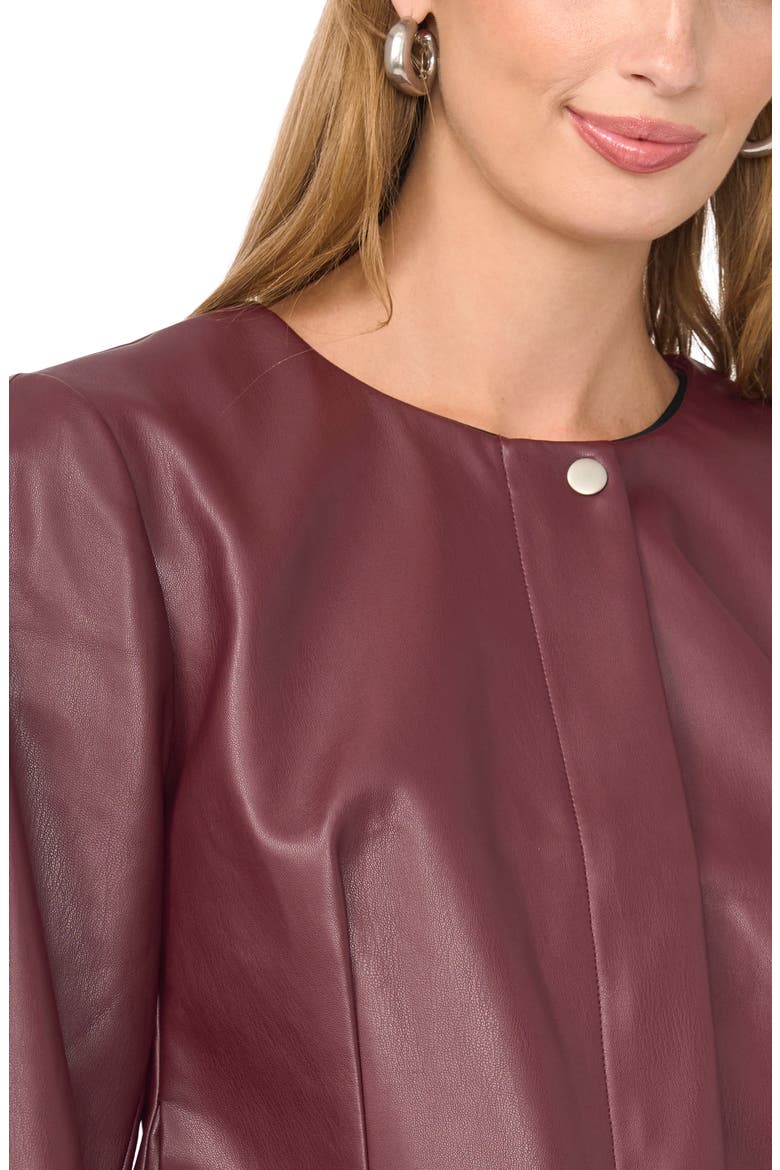 Cropped Faux Leather Jacket, Alternate, color, BERRY ROYALE