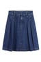Pleated Denim Skirt