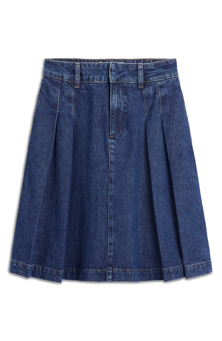 Boden Pleated Denim Skirt, Main, color,