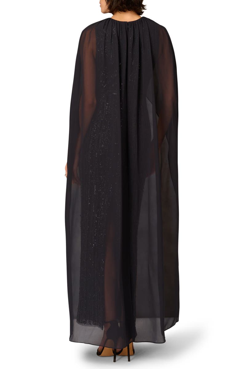 Aidan Mattox Beaded Cape Gown, Alternate, color,