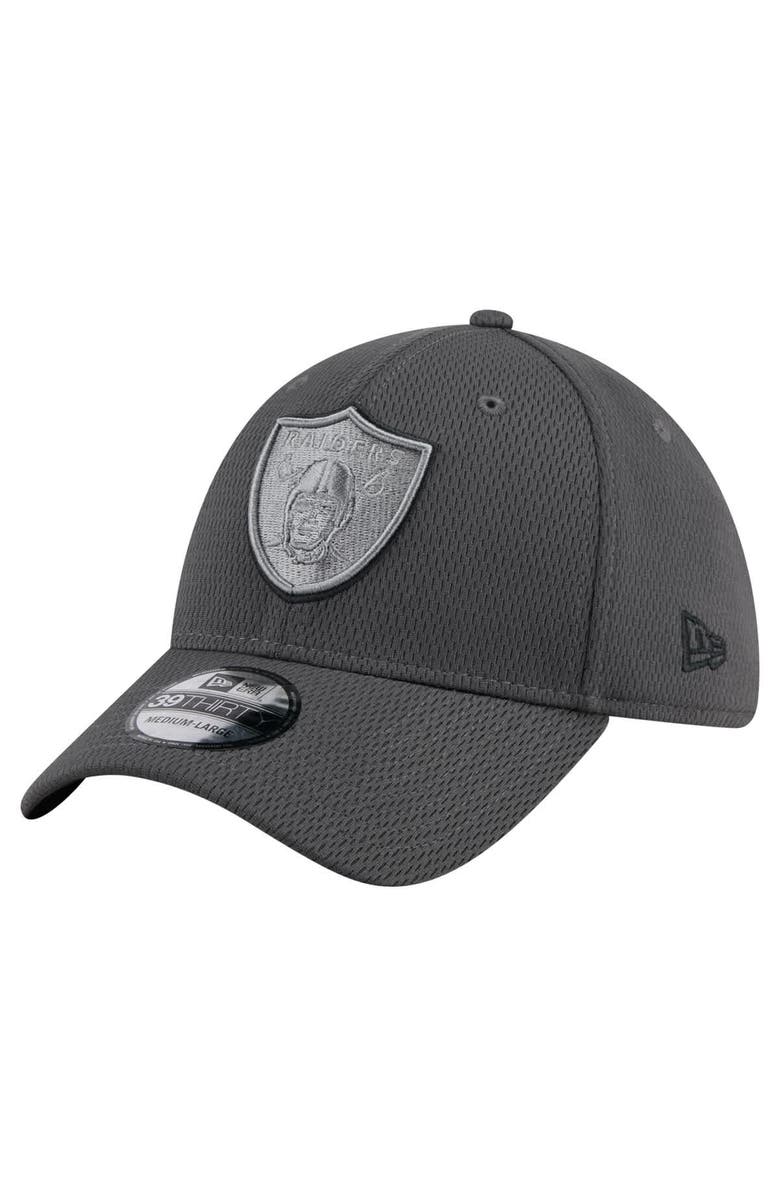 New Era Men's New Era Graphite Las Vegas Raiders Main 39THIRTY Flex Hat, Main, color, Graphite
