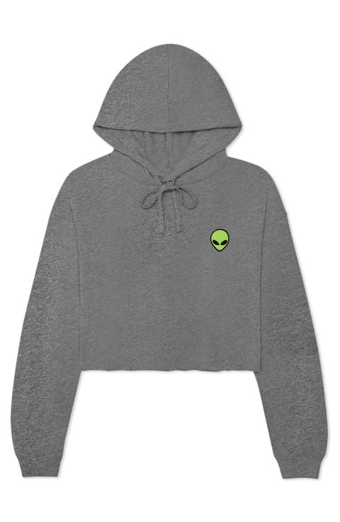 Alien Cropped Fleece Hoodie