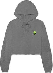 Dalix Alien Cropped Fleece Hoodie