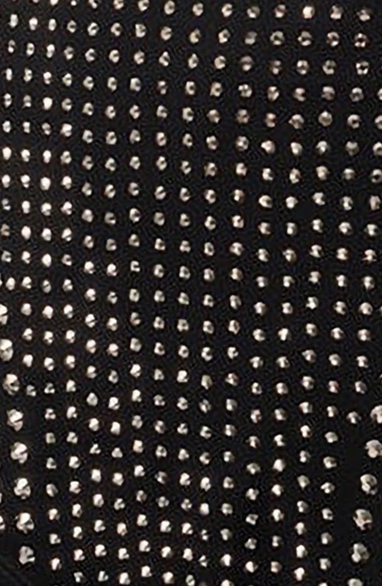 EDIKTED Rhinestone Microshorts, Alternate, color, Black