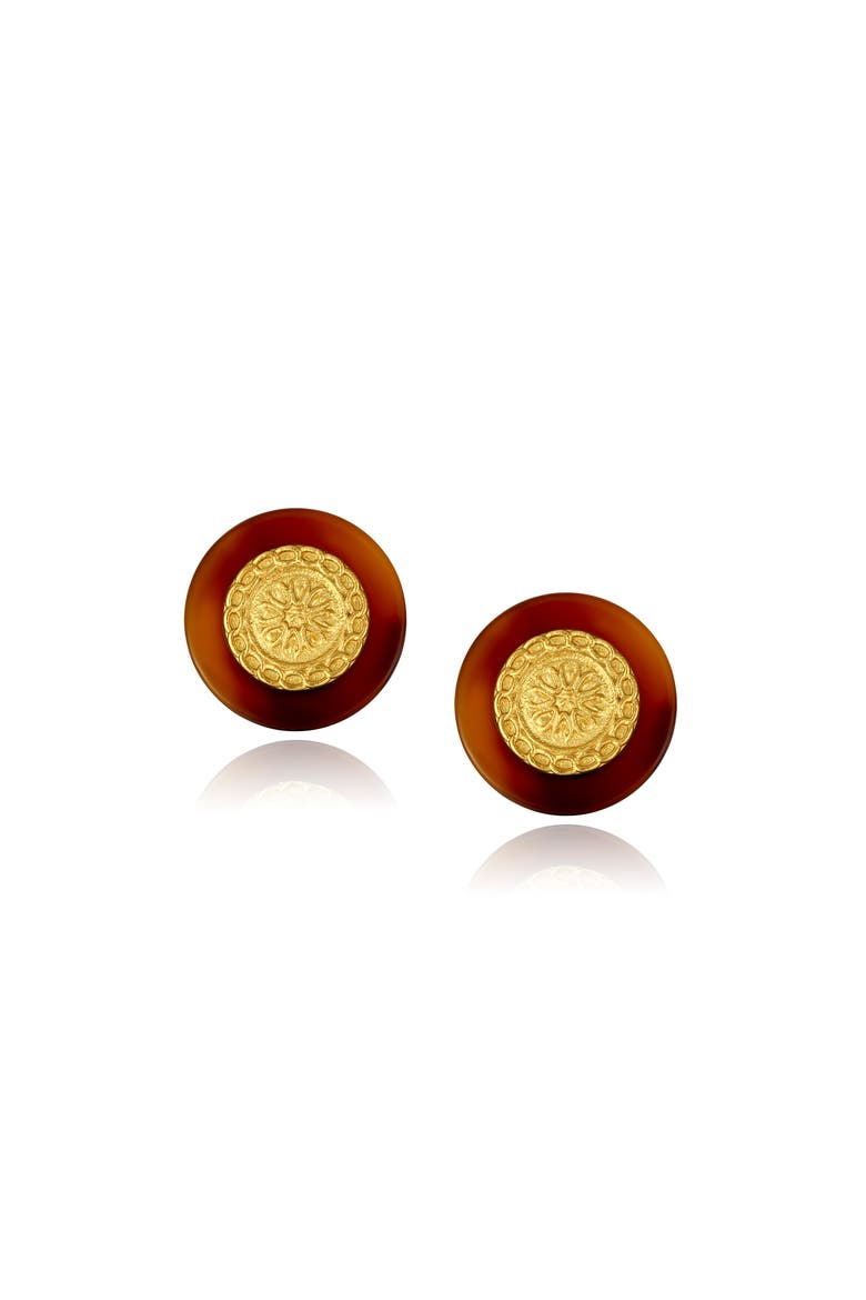 Retro Coin Earrings, Main, color, Gold & Red