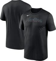 Nike Men's Nike Black Miami Marlins New Legend Wordmark T-Shirt