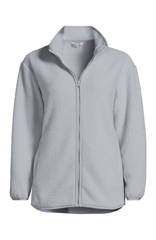 Lands' End Cozy High Pile Full Zip Fleece Jacket In Gray