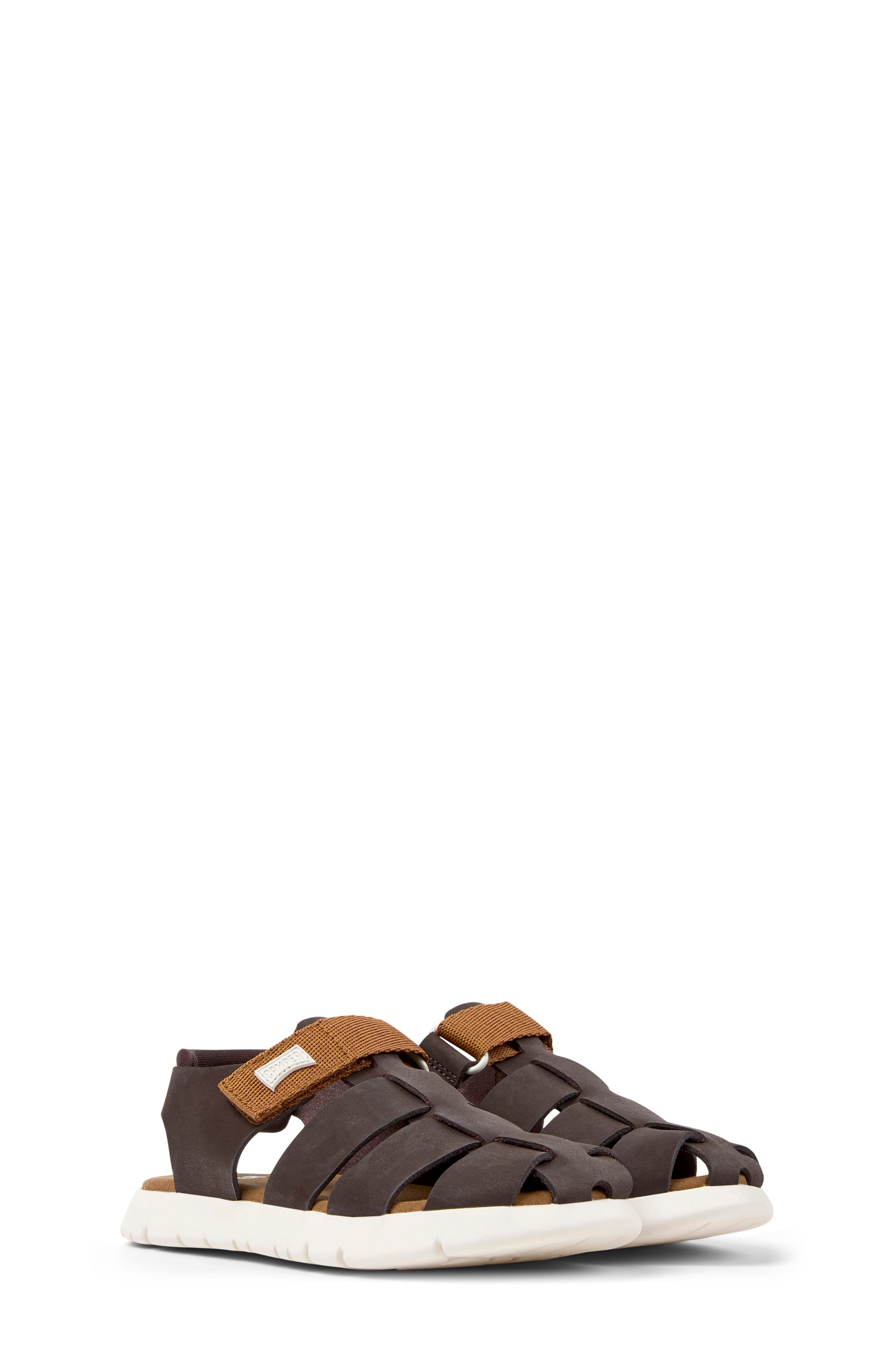 Camper Kids' Oruga Fisherman Sandal, Main, color, Medium Brown