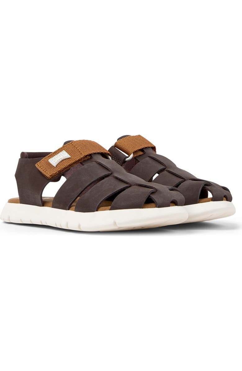 Camper Kids' Oruga Fisherman Sandal, Main, color, Medium Brown