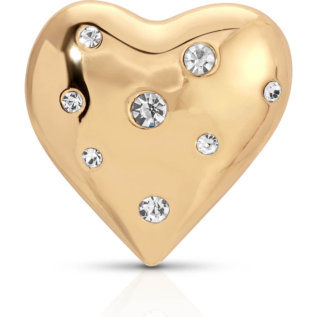 Ettika Crystal Stud Heart Stud Earrings In Gold
