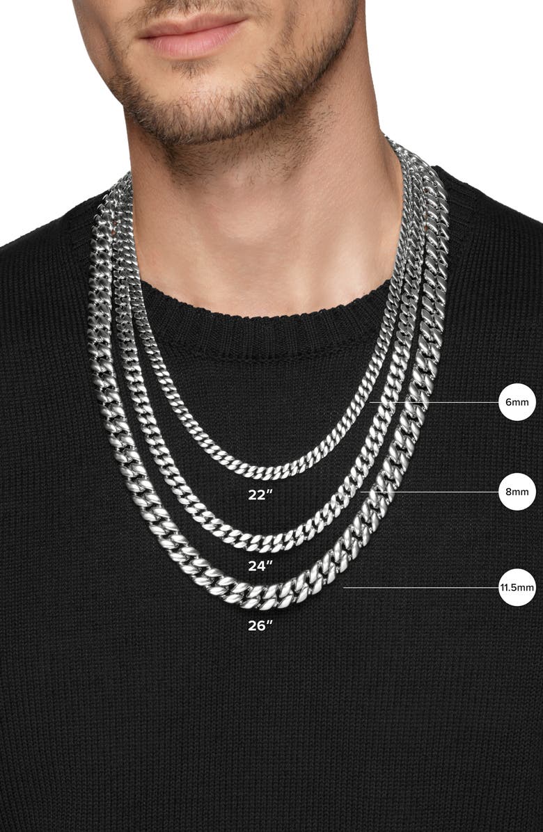 David Yurman Men's Curb Chain Necklace in Sterling Silver, 8mm, Alternate, color, Silver