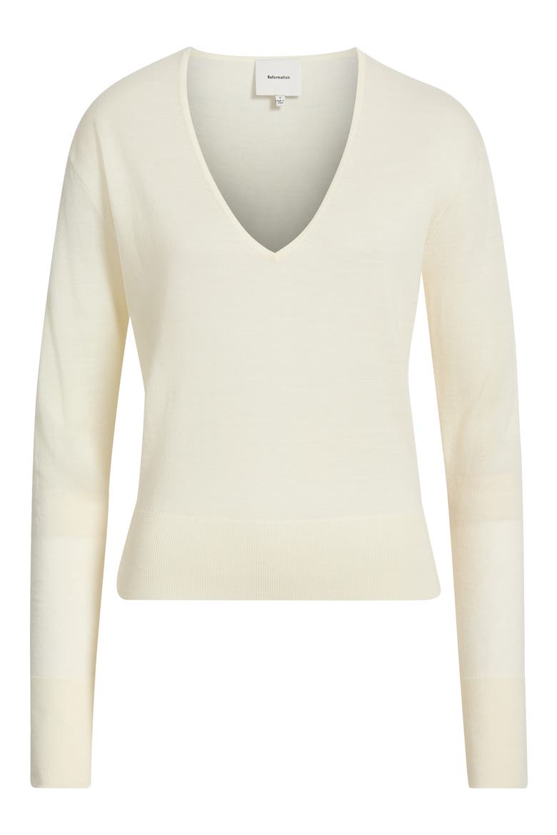 Micah V-Neck Sweater, Main, color, CREAM