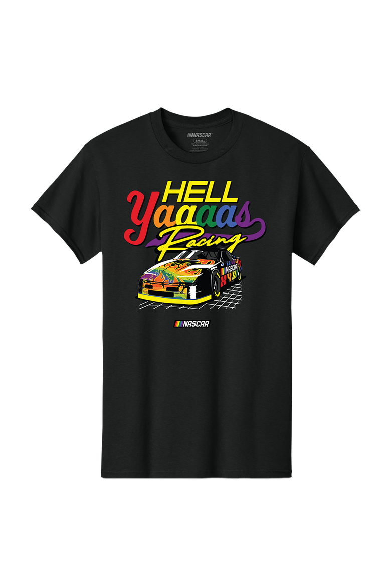 Men's Classic Ink Black NASCAR Hell Yaaaas Racing Pride T-Shirt, Main, color, Black