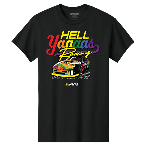 Men's Classic Ink Black NASCAR Hell Yaaaas Racing Pride T-Shirt