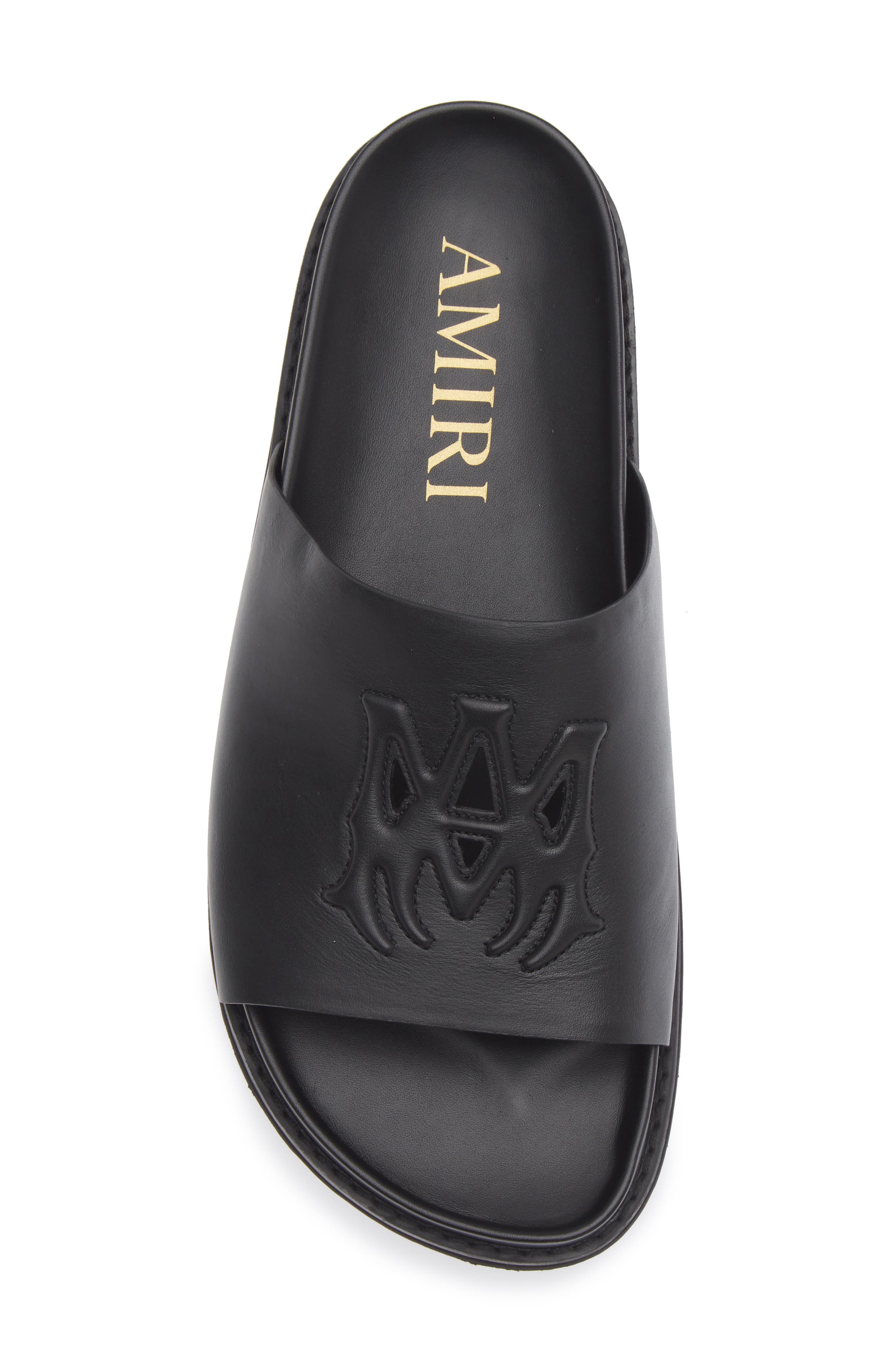 MA Leather Slide Sandal, Alternate, color, BLACK