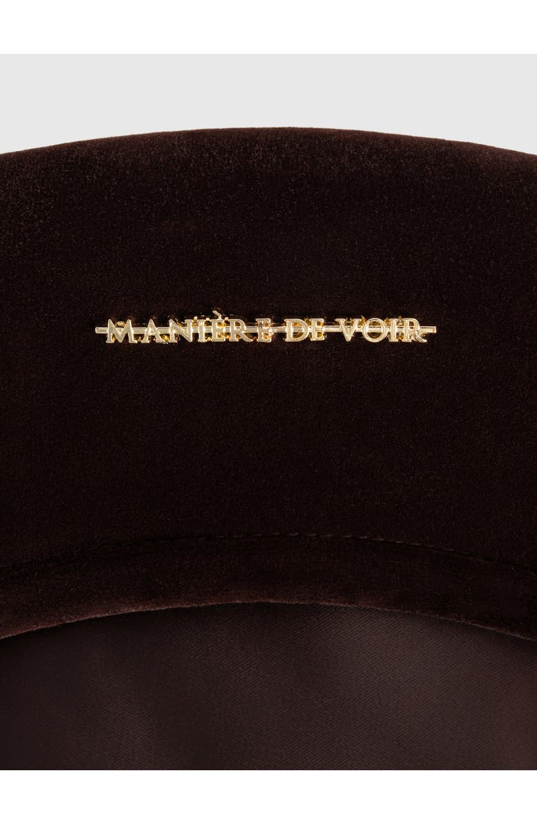 Manière De Voir Anya Velvet Beret, Alternate, color, Brown
