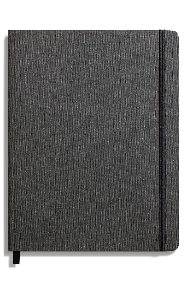 Shinola Large Softcover Ruled Journal, Main, color, Charcoal