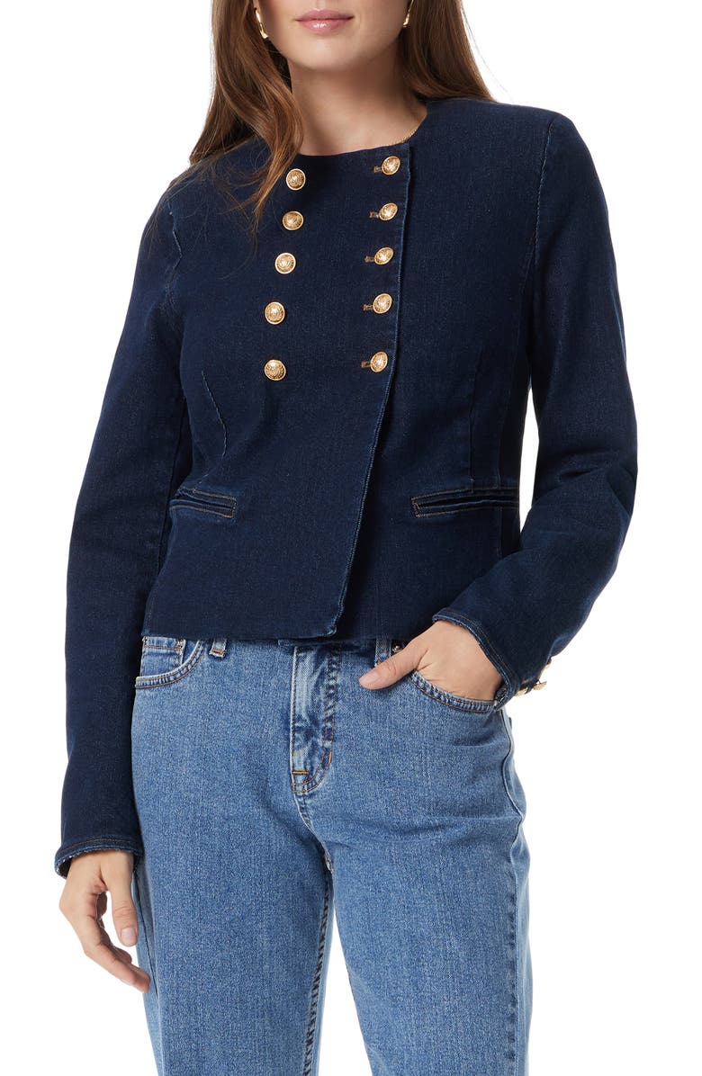 Sam Edelman Fiona Double Breasted Denim Jacket, Main, color, 