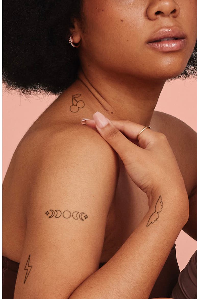 Outline Temporary Tattoos, Alternate, color, BLACK