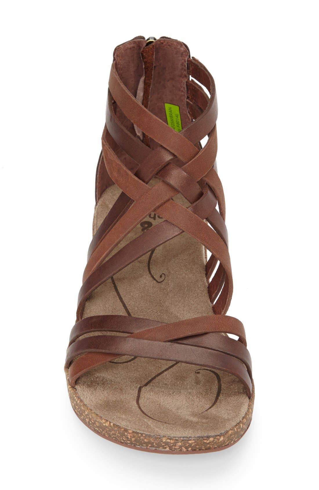 Ahnu 'Trolley' Leather Wedge Sandal, Alternate, color, 