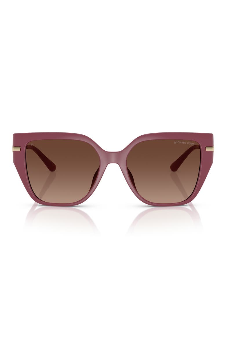 54mm Gradient Polarized Square Sunglasses, Main, color, BROWN GRAD