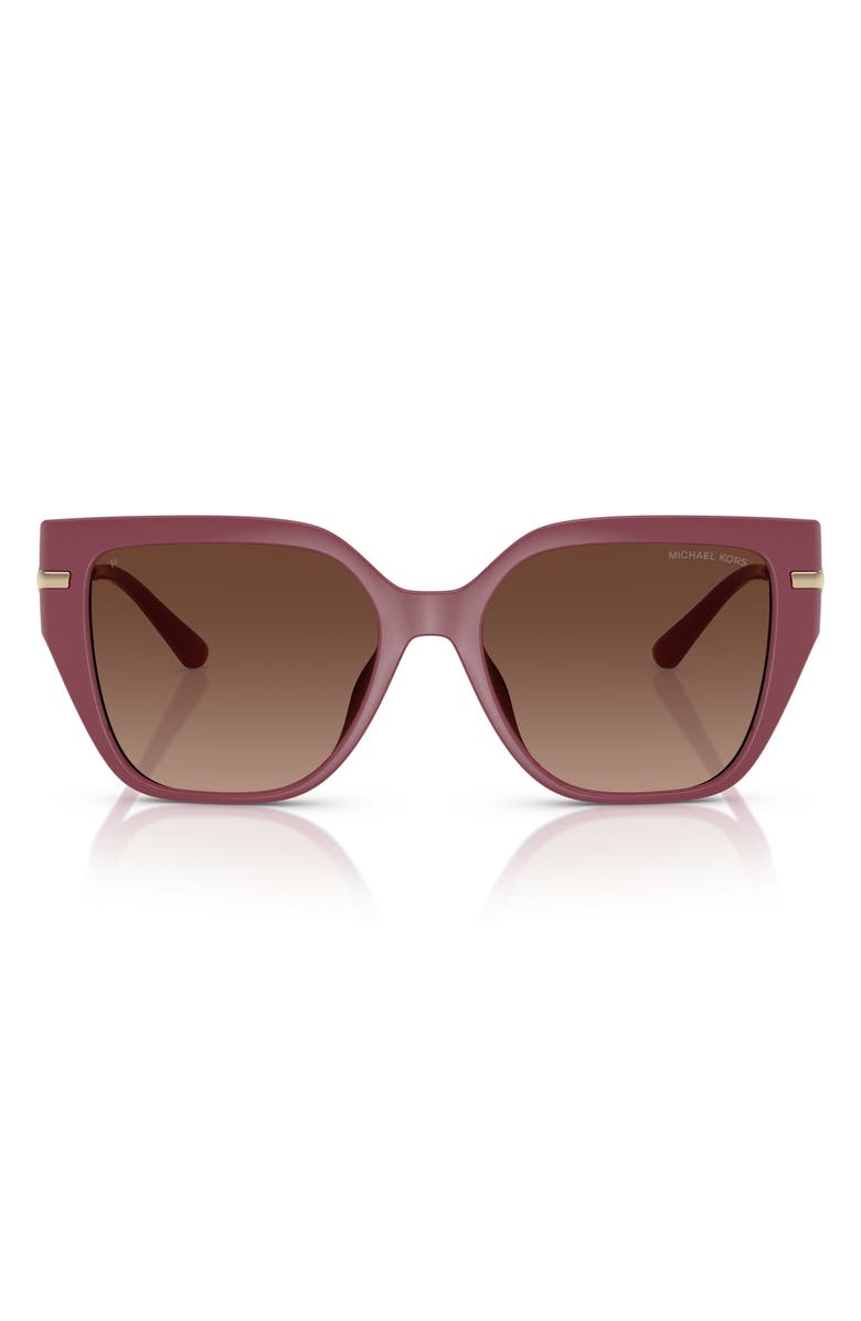 Michael Kors 54mm Gradient Polarized Square Sunglasses, Main, color, Brown Grad