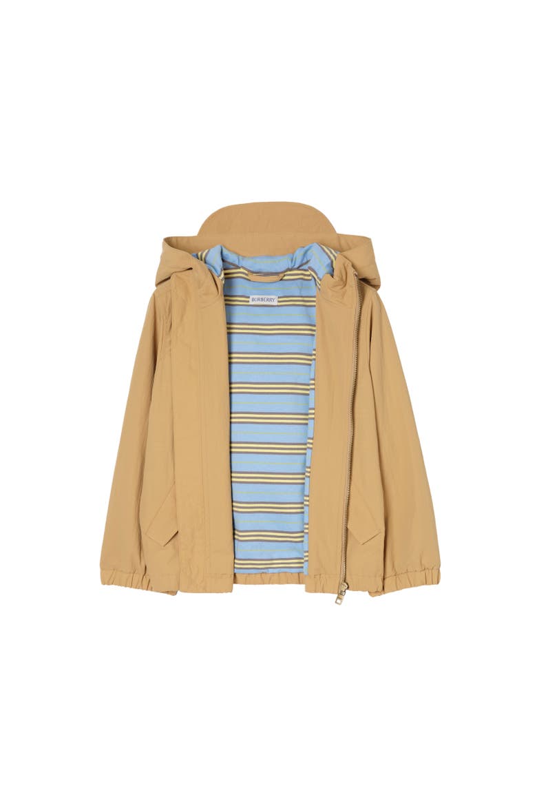 Flag Nylon Hooded Jacket, Alternate, color, Sand beige