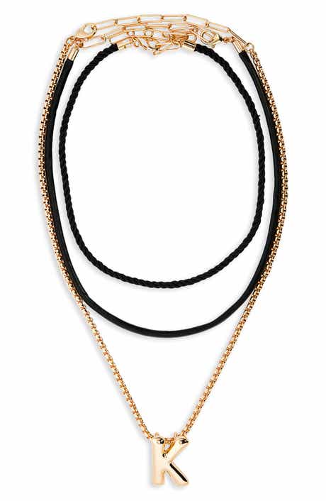 Open Edit Set of 3 Interchangeable Initial Pendant Necklaces