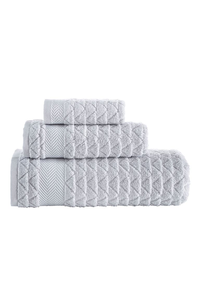 Herringbone 6-Piece Towel Set, Main, color, SILVER