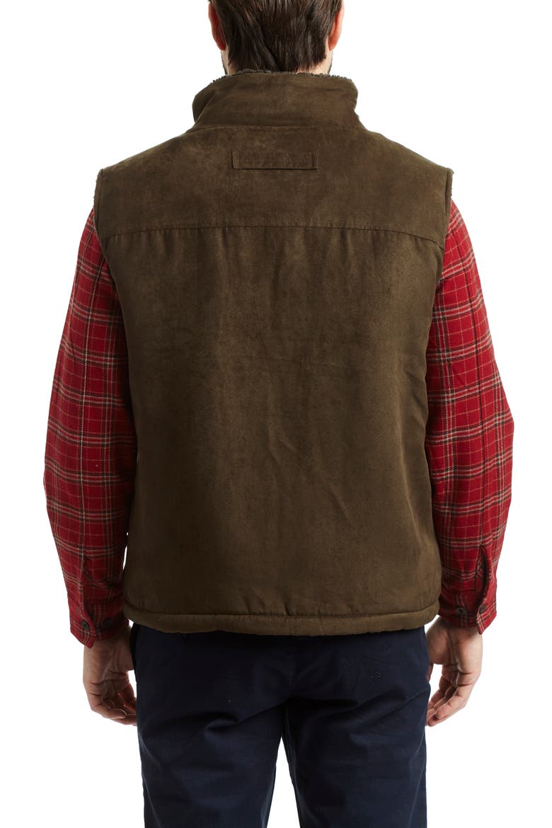 Faux Micro Suede Faux Shearling Lined Vest, Alternate, color, TRUFFLE