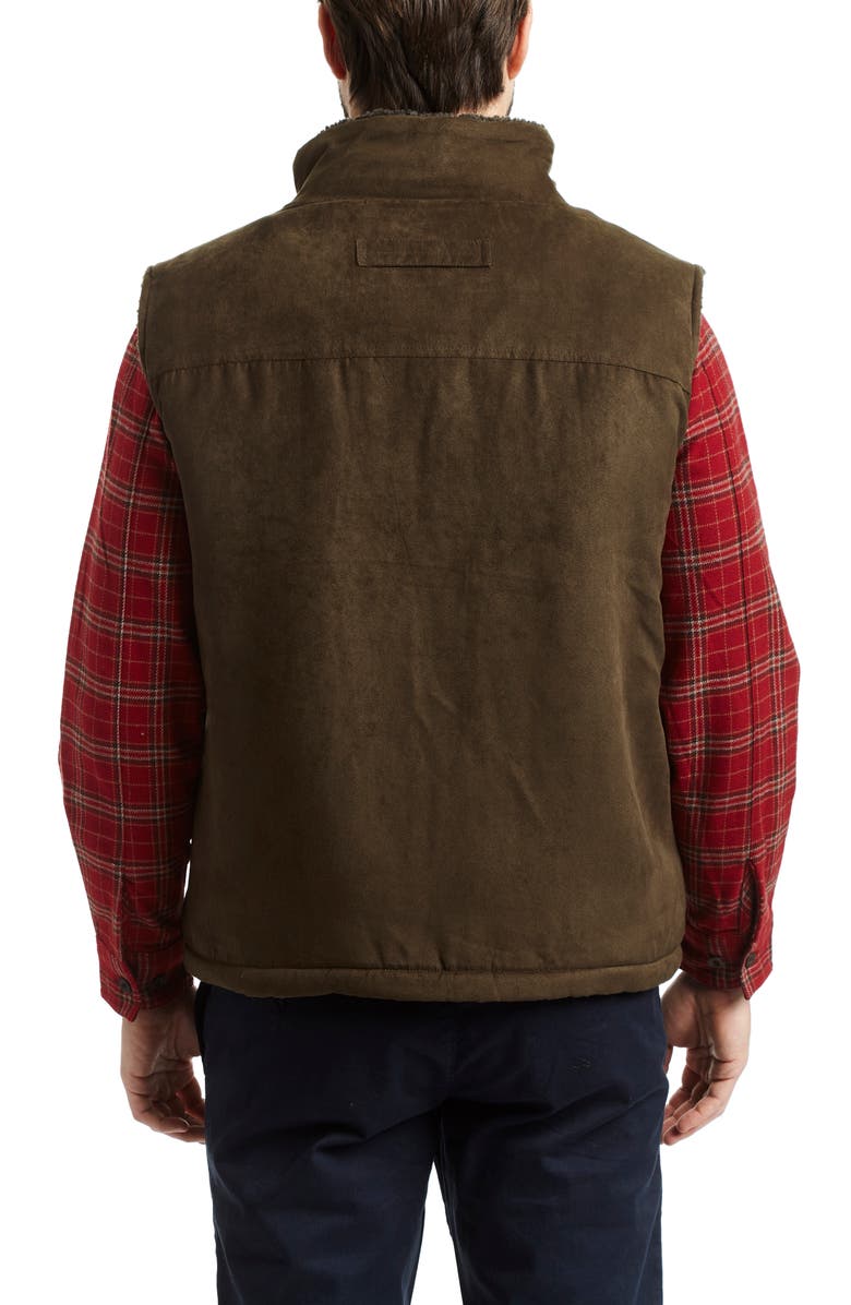 Rainforest Faux Micro Suede Faux Shearling Lined Vest, Alternate, color, 