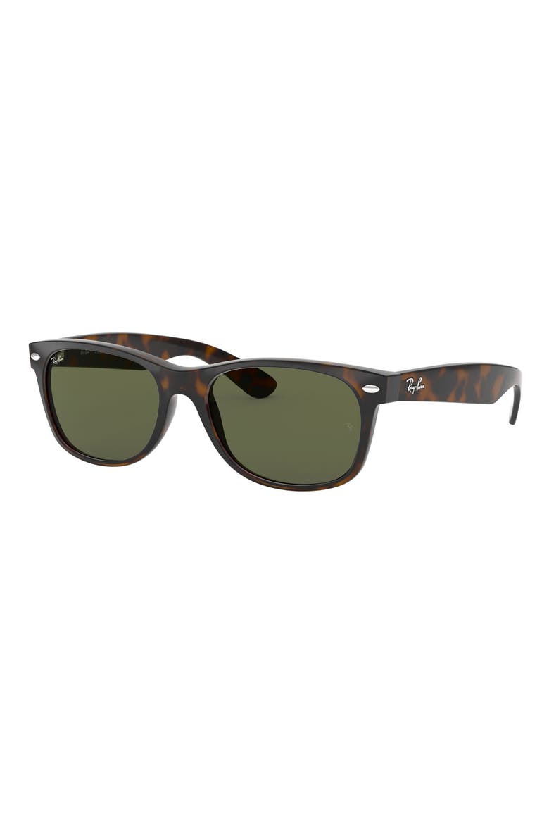 New Wayfarer 55mm Rectangular Sunglasses, Alternate, color, DARK TORTOISE