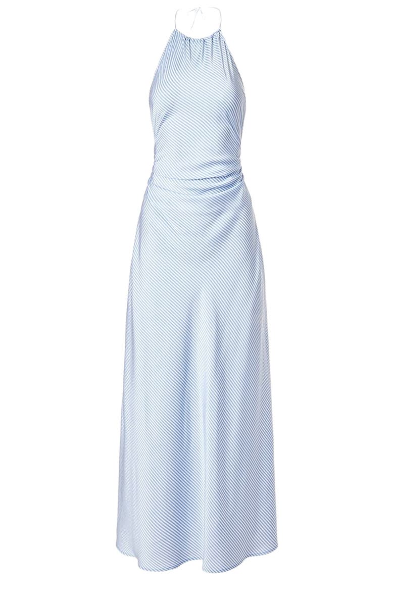 WeWoreWhat Halter Tie Neck Maxi Dress, Alternate, color, Classic Blue Ml